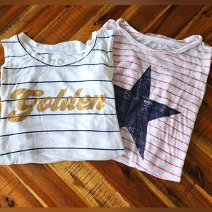 ** 2/$15 ** Bundle of 2 Burnout Striped Graphic Muscle Tanks